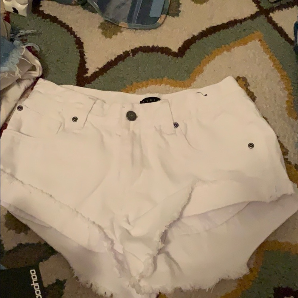 White jean shorts
